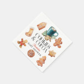 クッキー&ココアクリスマスホリデーベビーシャワー スタンダードカクテルナプキン (角)