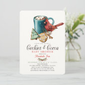 クッキー&ココアバードホリデーボーイベビーシャワー 招待状 (スタンド正面)