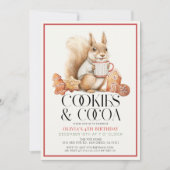 クッキー&ココアホットチョコレートリス誕生日 招待状 (正面)