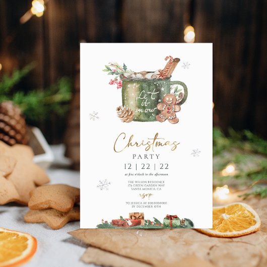 クッキー&ココアホリデークリスマスパーティー 招待状