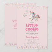 クッキー ベイビー シャワー ガール 招待状 (正面/裏面)