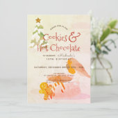 クッキー&ホットチョコレートウィンター誕生日招待状 シーズンカード (スタンド正面)