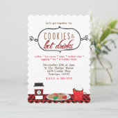 クッキー&ホットドリンクホリデーパーティー招待状 招待状 (スタンド正面)