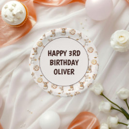 クッキー&マウス子供の誕生日招待状 ペーパープレート