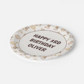 クッキー&マウス子供の誕生日招待状 ペーパープレート (アングル)