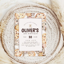 クッキー&マウス子供の誕生日招待状