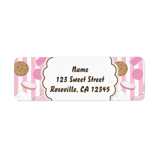 クッキー&ミルクピンクガールズパーティー住所 シール (正面)