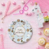 クッキー&ミルクブルーボーイズ誕生日パーティープレート ペーパープレート (パーティー)