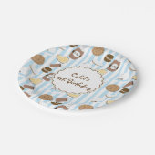 クッキー&ミルクブルーボーイズ誕生日パーティープレート ペーパープレート (アングル)