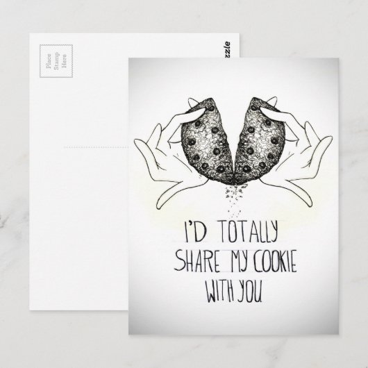 クッキー ラブ ポストカード (正面/裏面)