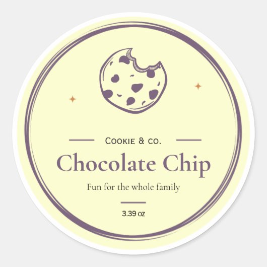 クッキー ラベル、ボディ バター ラベル、キャンドル ラベル、 ラウンドシール (正面)