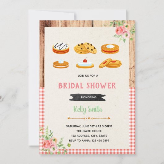 クッキ飾ーのブライダルシャワーの招待 招待状 (正面)