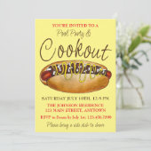 クックアウトピクニックデトロイトミシガンコニードッグホットドッグ 招待状 (スタンド正面)