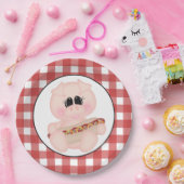 クックアウトピグホットドッグ紙プレート ペーパープレート (パーティー)