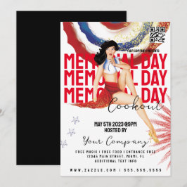クックアウトメモリアルデーイベントガーリー愛国的チラシ 招待状