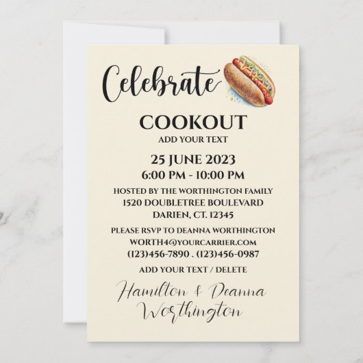 クックアウト 招待状 (裏面)