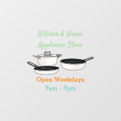 クックウェアセット漫画イラストレーション ウィンドウサイン (シート)