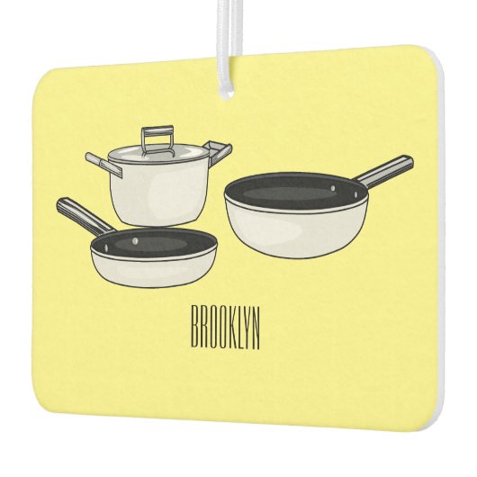 クックウェアセット漫画イラストレーション カーエアーフレッシュナー (左)