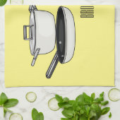 クックウェアセット漫画イラストレーション キッチンタオル (折り畳み)