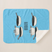 クックウェアセット漫画イラストレーション シェルパブランケット (正面(横))