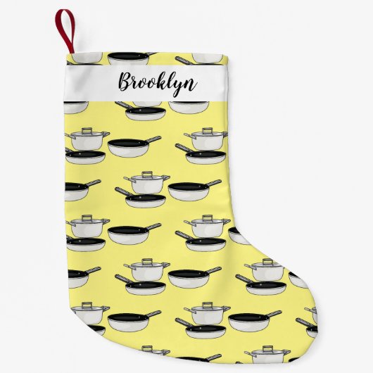 クックウェアセット漫画イラストレーション スモールクリスマスストッキング (正面)