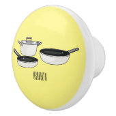 クックウェアセット漫画イラストレーション セラミックノブ (右)