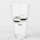 クックウェアセット漫画イラストレーション タンブラーグラス (裏面)