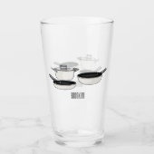 クックウェアセット漫画イラストレーション タンブラーグラス (正面)