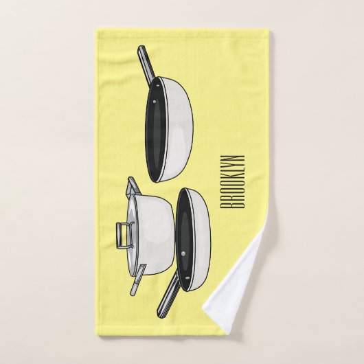 クックウェアセット漫画イラストレーション バスタオルセット (ハンドタオル)
