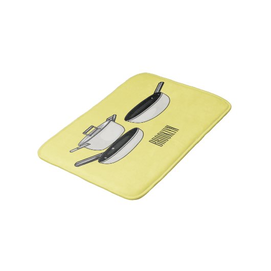 クックウェアセット漫画イラストレーション バスマット (アングル)