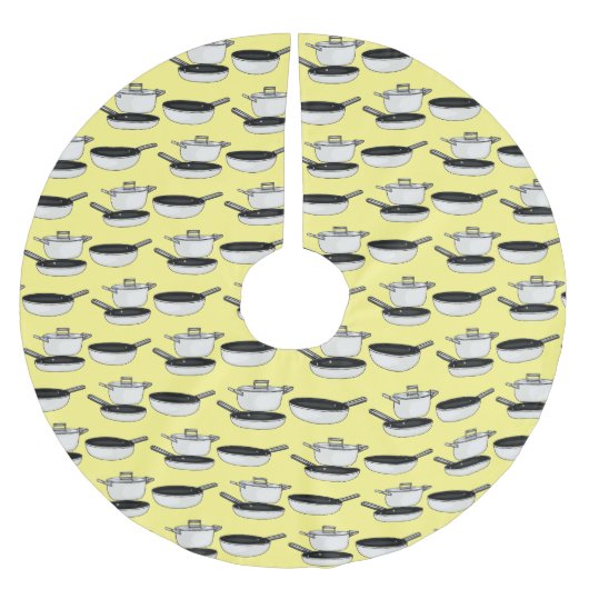 クックウェアセット漫画イラストレーション ブラッシュドポリエステルツリースカート (正面)