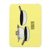 クックウェアセット漫画イラストレーション マグネット (縦)