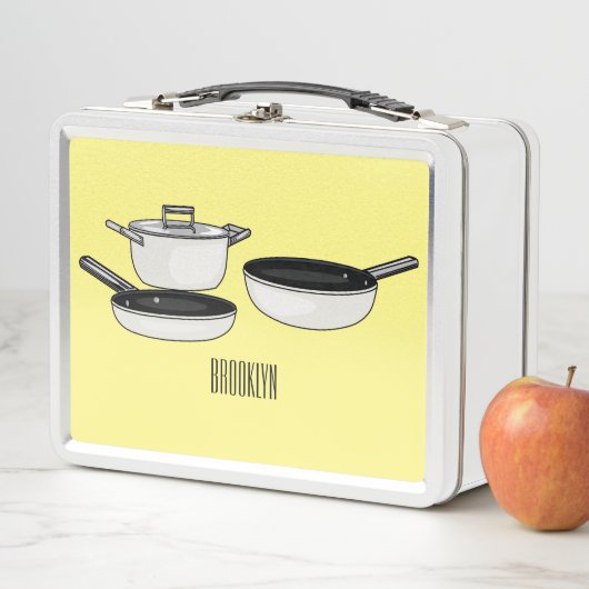 クックウェアセット漫画イラストレーション メタルランチボックス (インサイチュ)