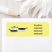 クックウェアセット漫画イラストレーション ラベル (インサイチュ)