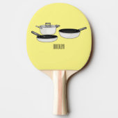 クックウェアセット漫画イラストレーション 卓球ラケット (裏面)