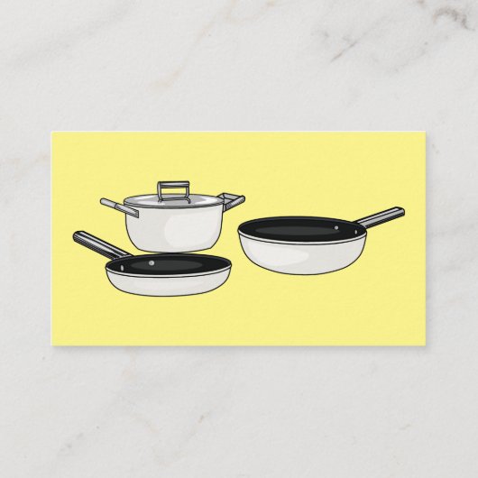 クックウェアセット漫画イラストレーション 名刺 (裏面)
