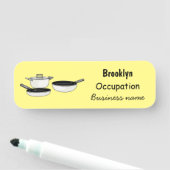 クックウェアセット漫画イラストレーション 名札 (インサイチュ)