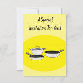 クックウェアセット漫画イラストレーション 招待状 (裏面)