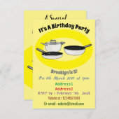 クックウェアセット漫画イラストレーション 招待状 (正面/裏面)