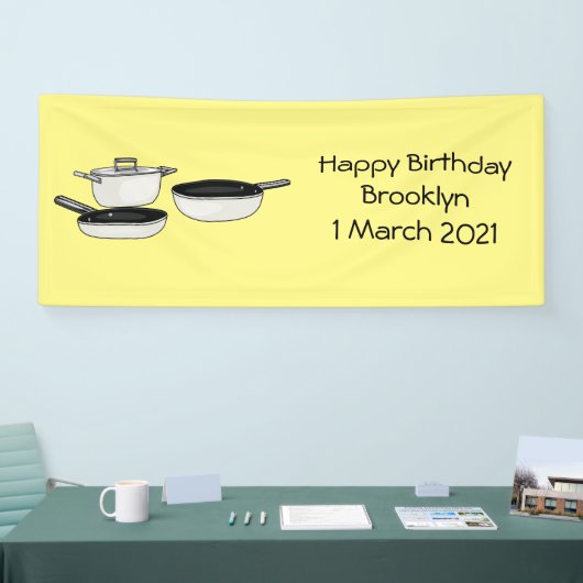 クックウェアセット漫画イラストレーション 横断幕 (トレードショー)