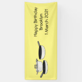 クックウェアセット漫画イラストレーション 横断幕 (縦)