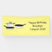 クックウェアセット漫画イラストレーション 横断幕 (横)