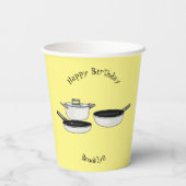 クックウェアセット漫画イラストレーション 紙コップ (裏面)