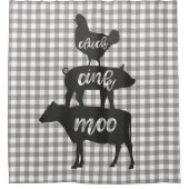 クックオインチモーキンカウピグファームハウスプレイド シャワーカーテン (正面)