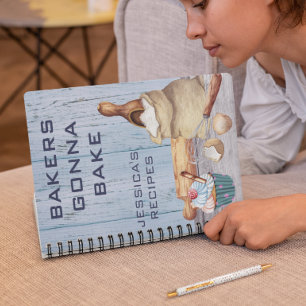 クックブックウォーターカラーレシピベーキングベークモノグラム ノートブック