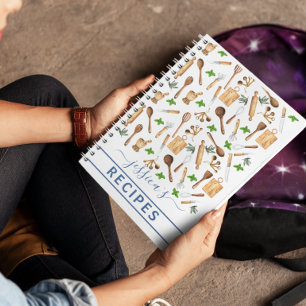 クックブックウォーターカラーレシピ器具ベーキングベイカー ノートブック