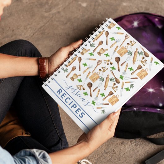 クックブックウォーターカラーレシピ器具ベーキングベイカー ノートブック