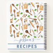 クックブックウォーターカラーレシピ器具ベーキングベイカー ノートブック (裏面)