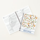 クックブックウォーターカラーレシピ器具ベーキングベイカー ノートブック (内部)