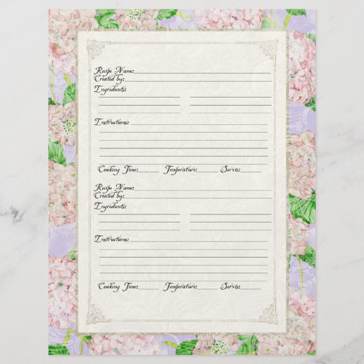 クックブックページピンクアジサイフォーマルレース (裏面)